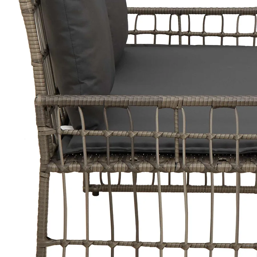 Banc extérieur Uni Gris et Gris foncé 116 x 55 x 82 cm - 10
