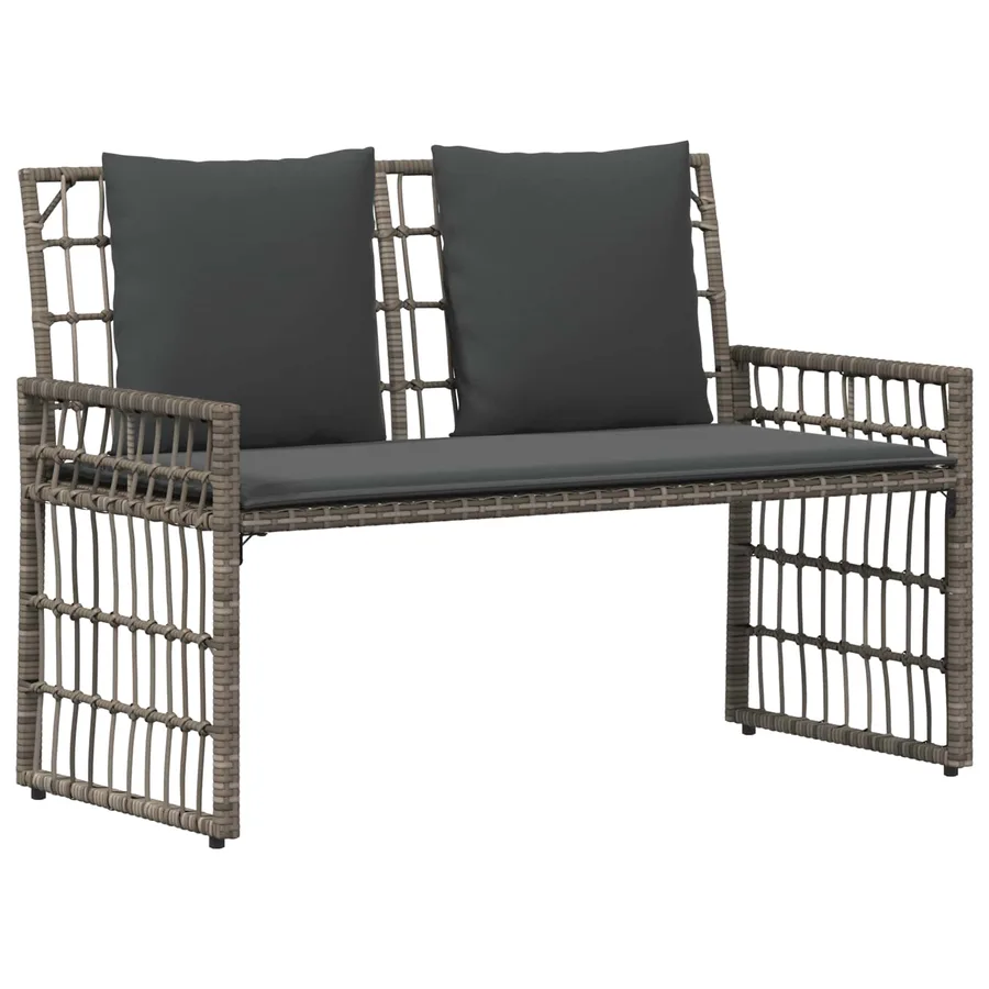Banc extérieur Uni Gris et Gris foncé 116 x 55 x 82 cm - 2