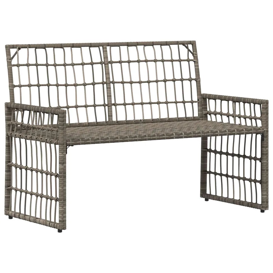 Banc extérieur Uni Gris et Gris foncé 116 x 55 x 82 cm - 4