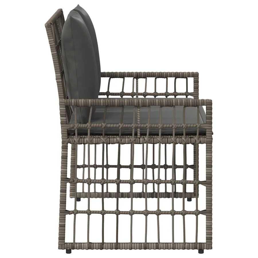 Banc extérieur Uni Gris et Gris foncé 116 x 55 x 82 cm - 6