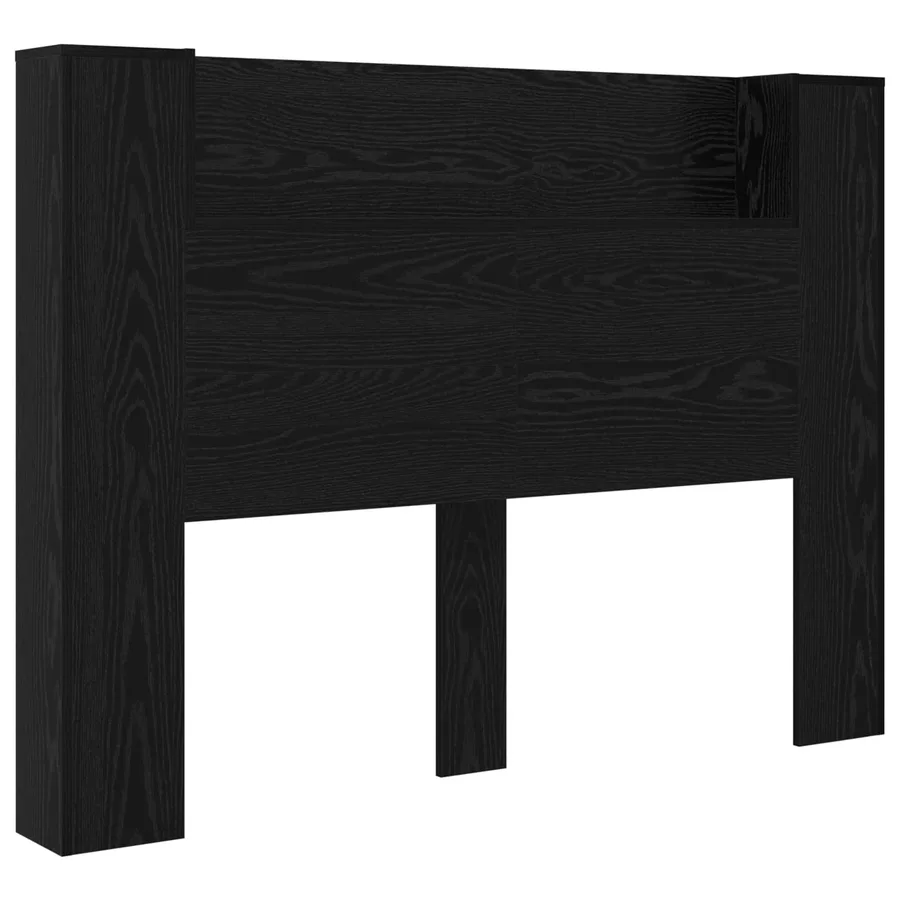 Cabinet de Tête de Lit avec LED Chêne Noir Bois d'ingénierie - 2