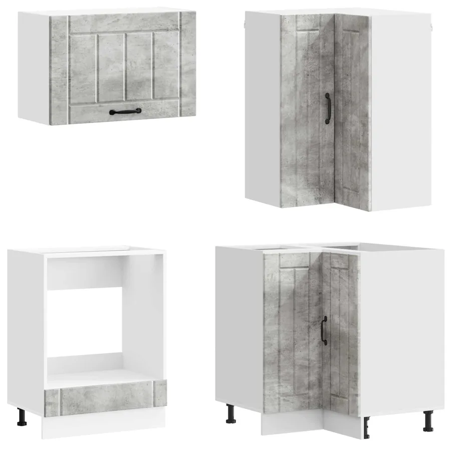 Unité de cuisine LUCCA 8 pcs Gris béton Bois d'ingénierie - 4