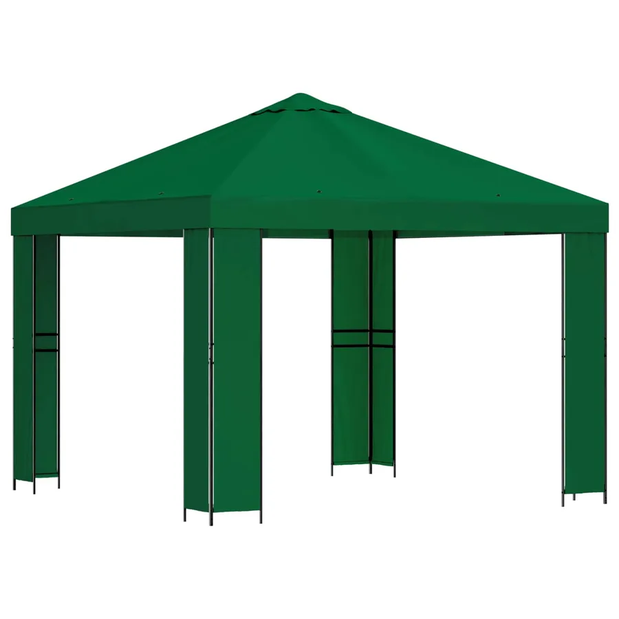 Pavillon 3 x 3 m Vert Polyester et Acier 190 gsm - 2