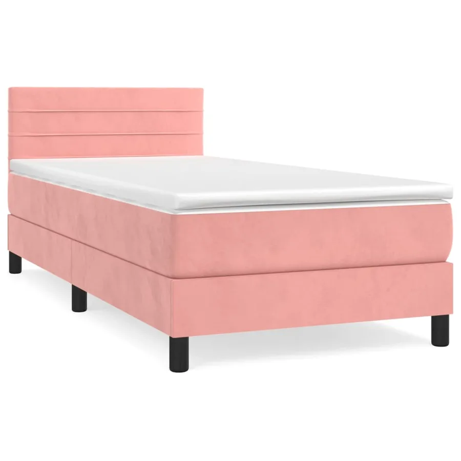 Sommier à lattes de lit avec matelas Rose 90x190 cm Velours - 2