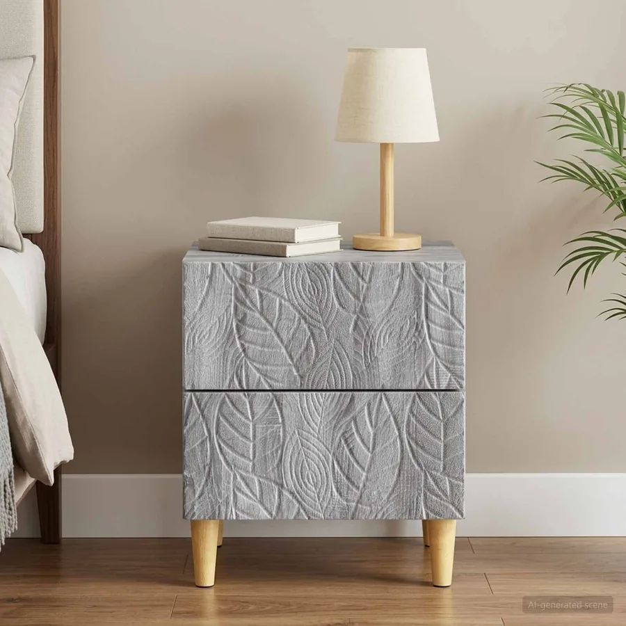 Table de chevet Sonoma gris 43 x 34,5 x 48 cm Bois d'ingénierie