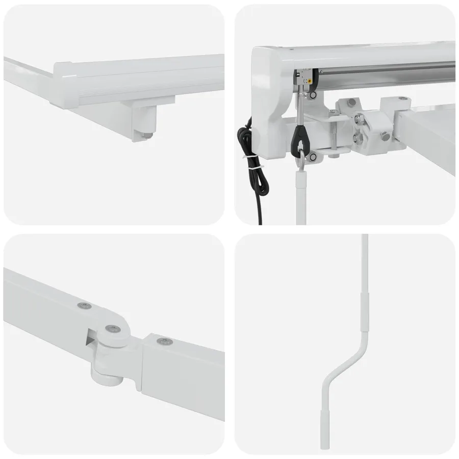 Cadre de store rétractable électrique Blanc 4,5 × 3,5 m Acier - 6