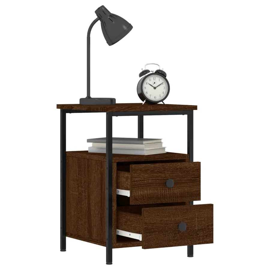 Tables de chevet 2pcs chêne marron 34x35,5x50cm bois ingénierie - 4