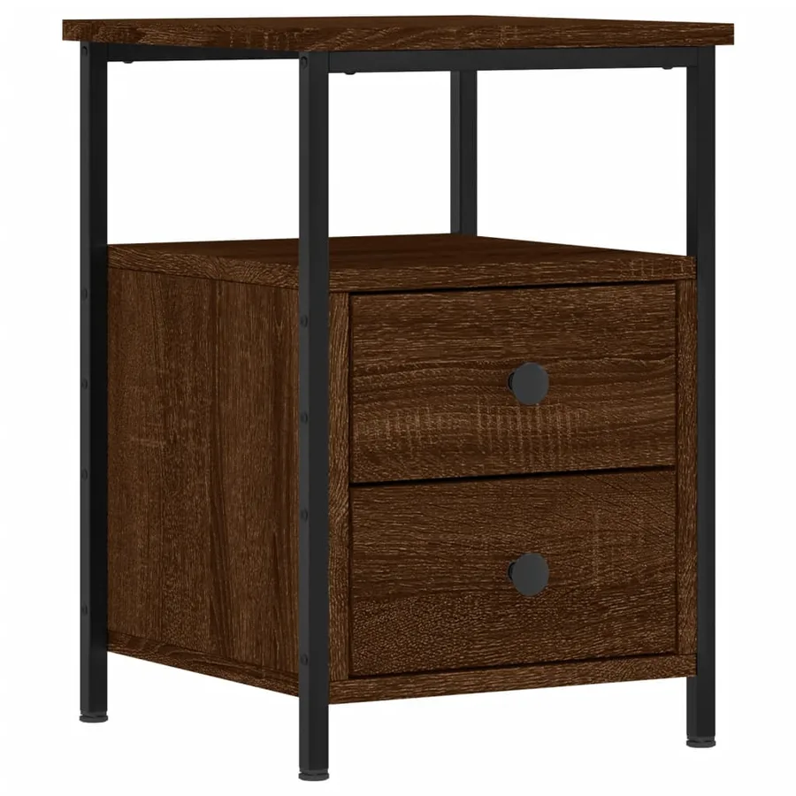 Tables de chevet 2pcs chêne marron 34x35,5x50cm bois ingénierie - 5