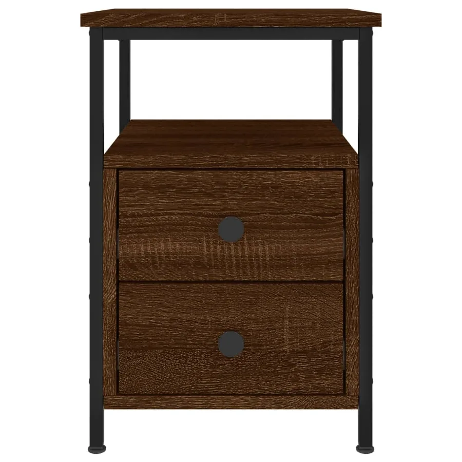 Tables de chevet 2pcs chêne marron 34x35,5x50cm bois ingénierie - 6
