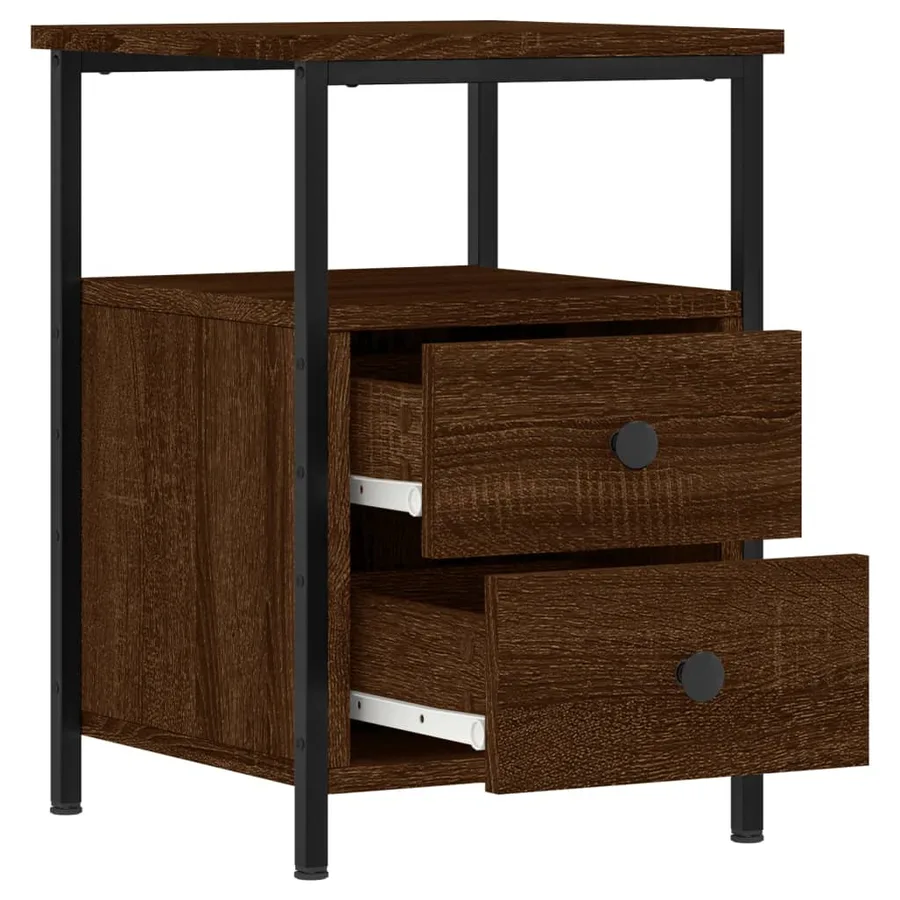 Tables de chevet 2pcs chêne marron 34x35,5x50cm bois ingénierie - 7