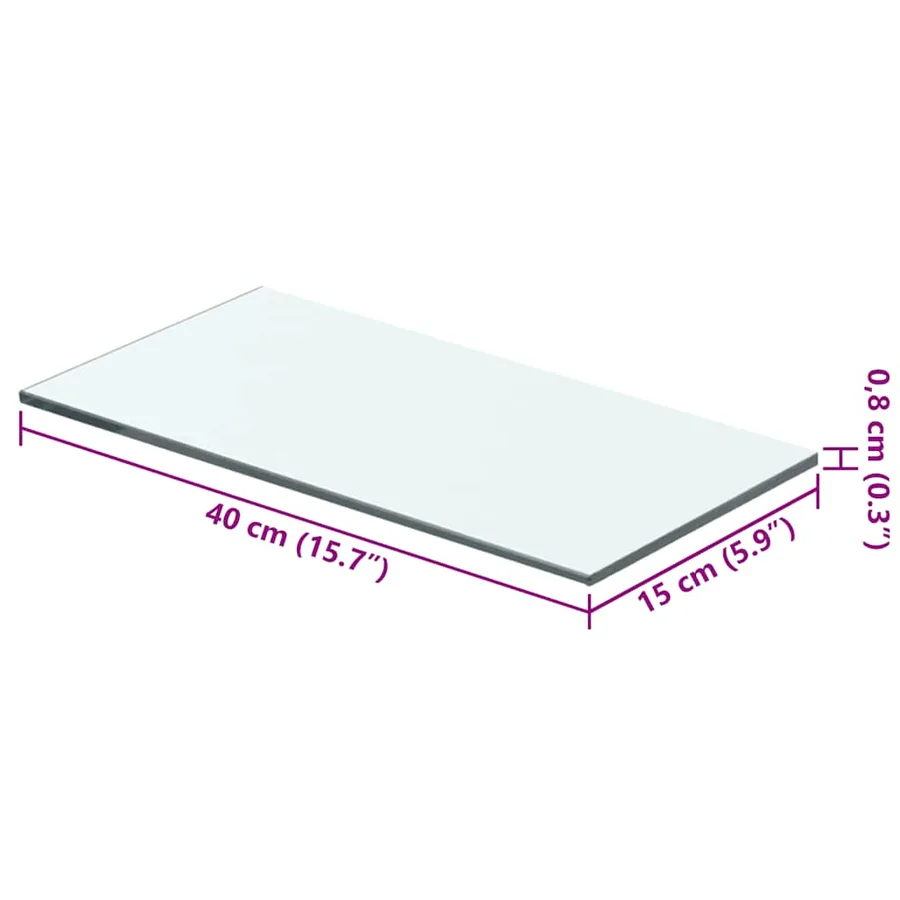 Panneaux d'étagère 2 pcs Verre Transparent 40 x 15 cm - 4