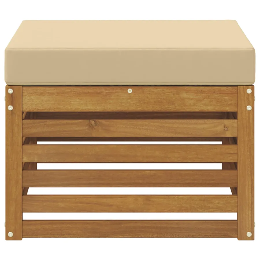 Pouf d'Extérieur Bois d'Acacia Massif Naturel - 3