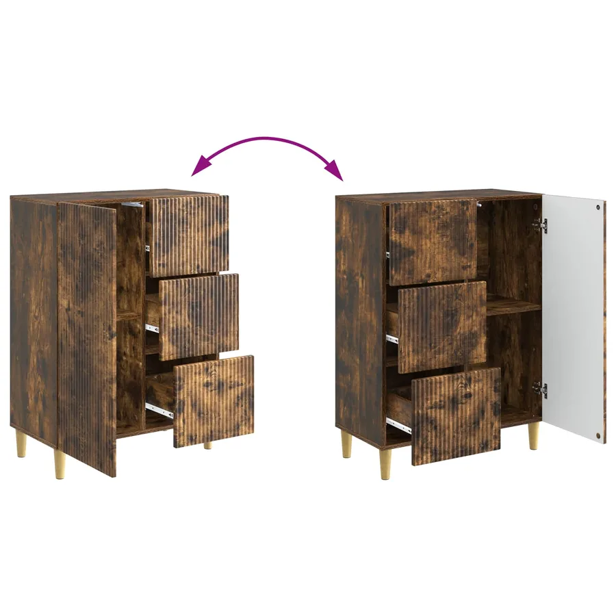 Buffet Chêne fumé 66 x 34,5 x 90 cm Bois d'ingénierie - 10
