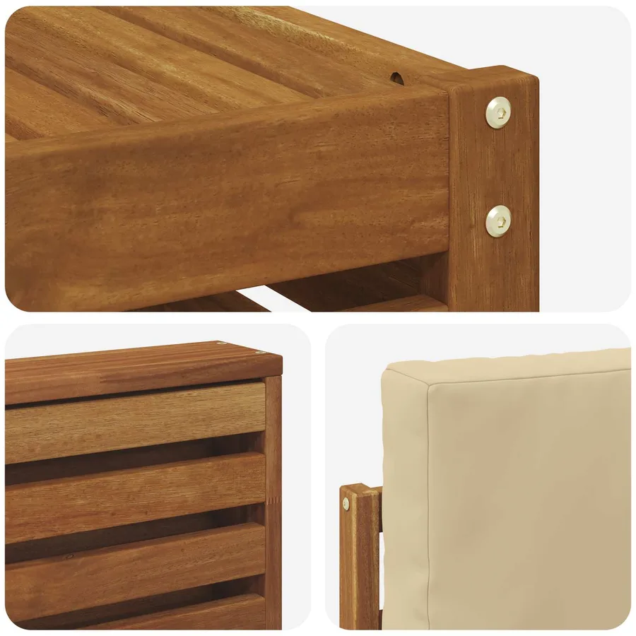 Ensemble de canapés d'extérieur 6 pcs Naturel et Beige - 7