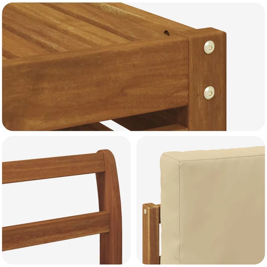 Ensemble de canapés d'extérieur 6 pcs Naturel et Beige - 7
