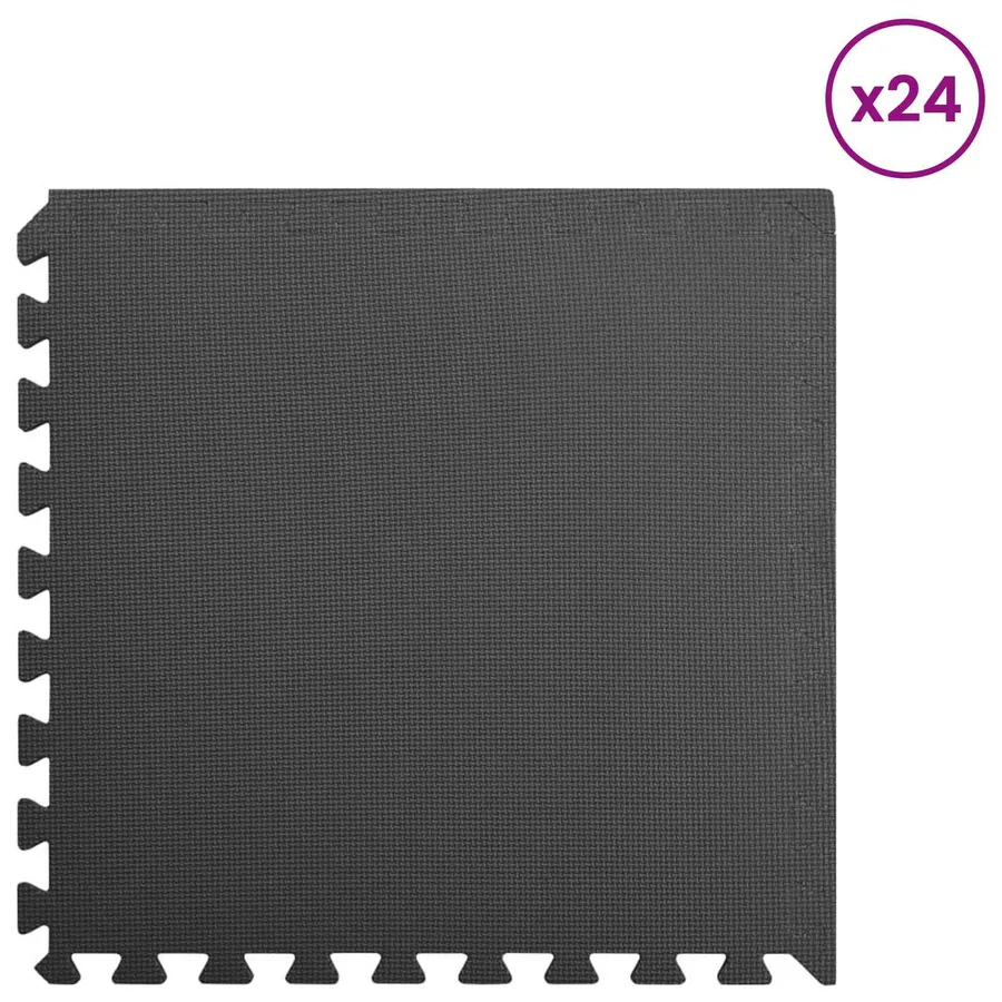 Tapis de sol de piscine 24 pcs Noir 8,64 ㎡ Mousse EVA - 2