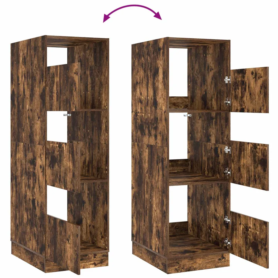Armoire à Laver Chêne fumé 50 x 68 x 162 cm Bois d'ingénierie - 10