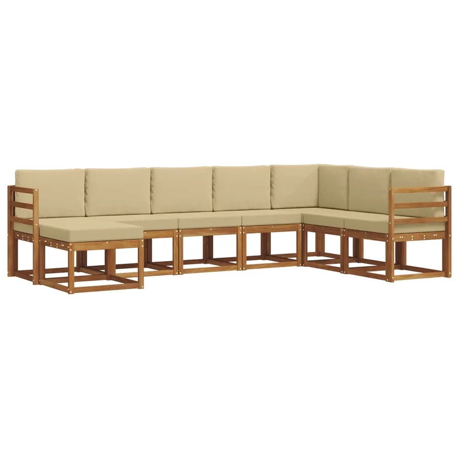 Ensemble de canapés d'extérieur 8 pcs Naturel et Beige - 3