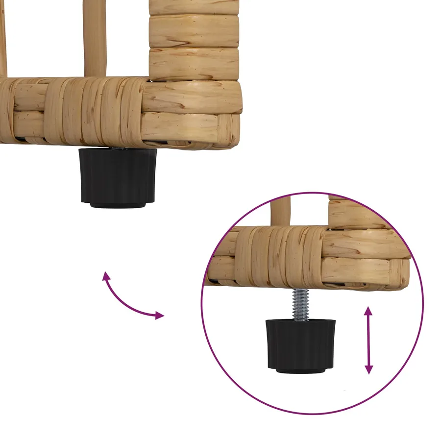 Table de jardin Naturel 80 x 40 x 40 cm Acier et Rattan Poly - 11