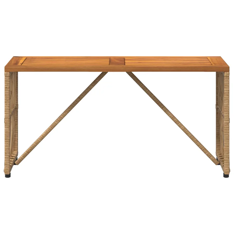Table de jardin Naturel 80 x 40 x 40 cm Acier et Rattan Poly - 5