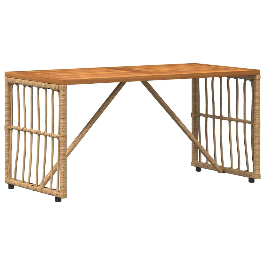 Table de jardin Naturel 80 x 40 x 40 cm Acier et Rattan Poly - 7