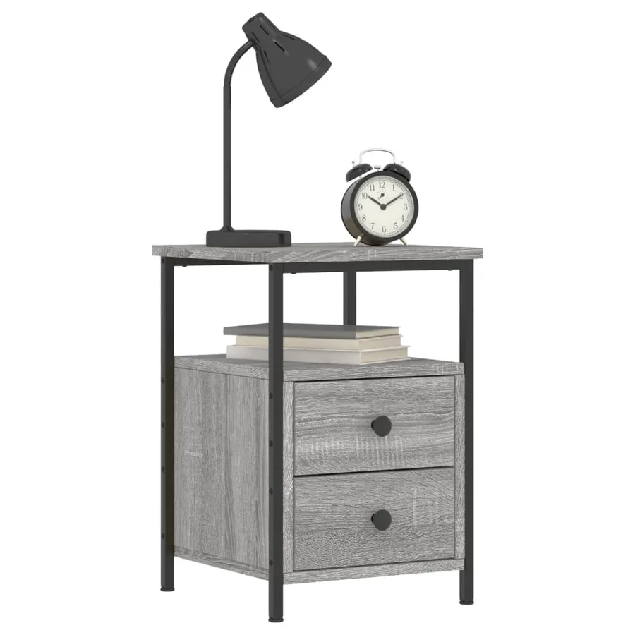 Tables de chevet 2 pcs sonoma gris 34x35,5x50cm bois ingénierie - 3