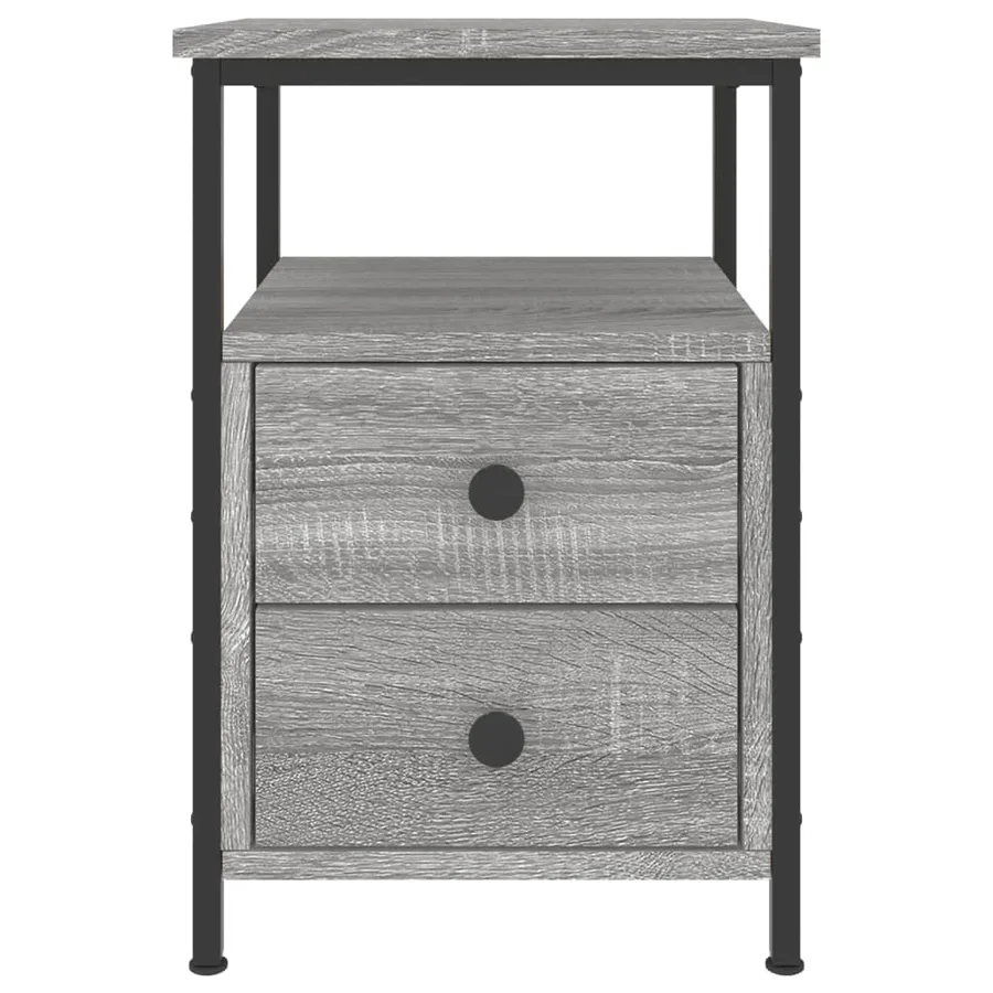 Tables de chevet 2 pcs sonoma gris 34x35,5x50cm bois ingénierie - 6