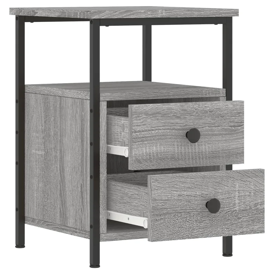 Tables de chevet 2 pcs sonoma gris 34x35,5x50cm bois ingénierie - 7