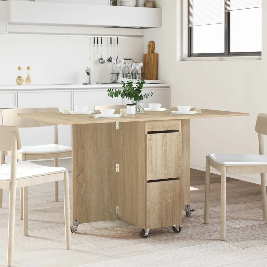 Table à dîner 140 x 80 x 77 cm Bois d'ingénierie Chêne Sonoma