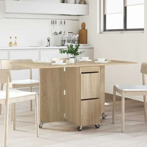 Table à dîner 140 x 80 x 77 cm Bois d'ingénierie Chêne Sonoma