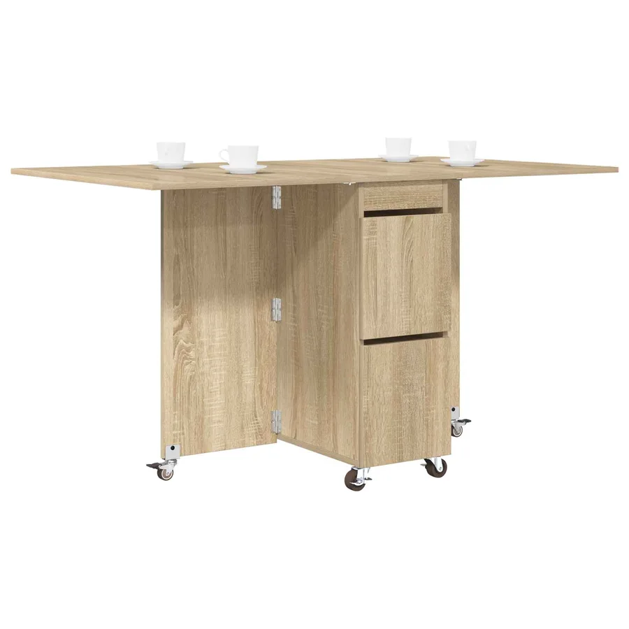 Table à dîner 140 x 80 x 77 cm Bois d'ingénierie Chêne Sonoma - 3