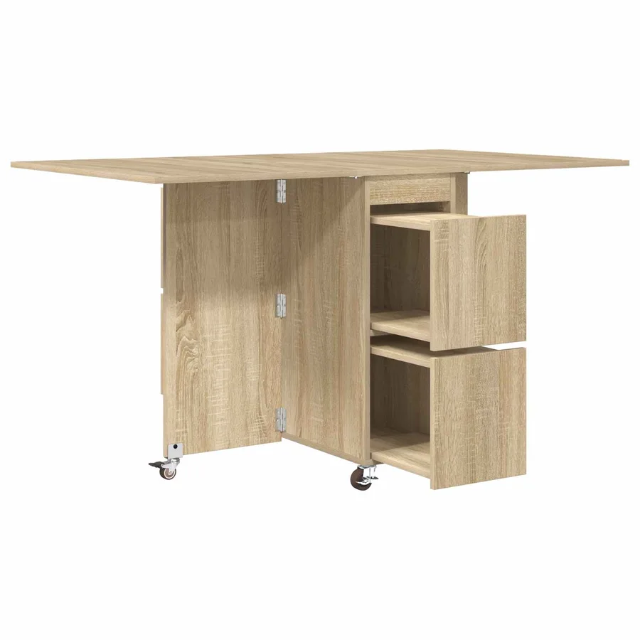 Table à dîner 140 x 80 x 77 cm Bois d'ingénierie Chêne Sonoma - 5