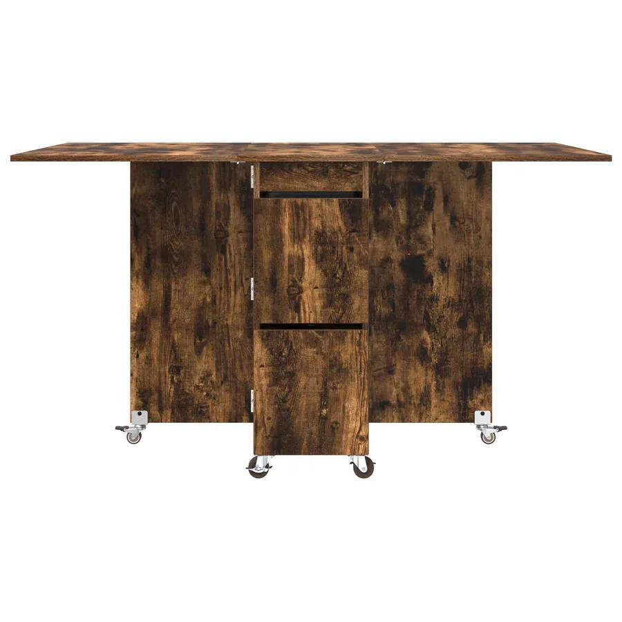 Table à dîner 140 x 80 x 77 cm Bois d'ingénierie Chêne fumé - 6