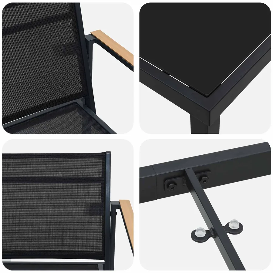 Ensemble de meubles d'extérieur 5 pcs Noir et anthracite - 7