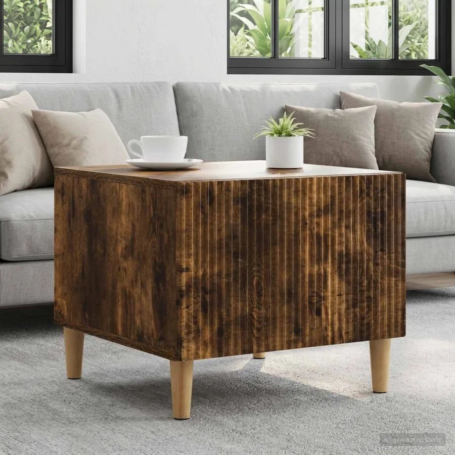Table basse Chêne fumé 49 x 50 x 40 cm Bois d'ingénierie
