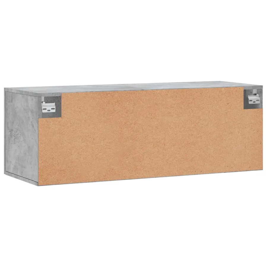 Armoire murale gris béton 100x36,5x35 cm bois d'ingénierie - 5