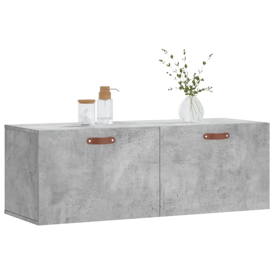 Armoire murale gris béton 100x36,5x35 cm bois d'ingénierie - 9