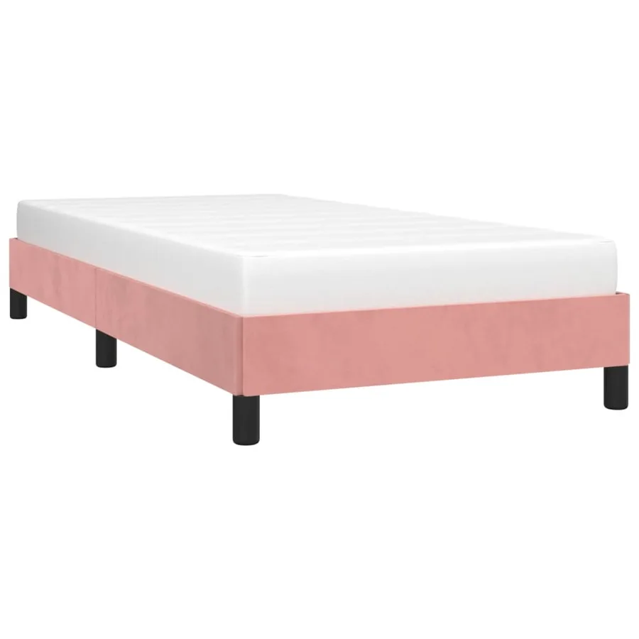 Cadre de lit sans matelas rose 90x200 cm velours - 4