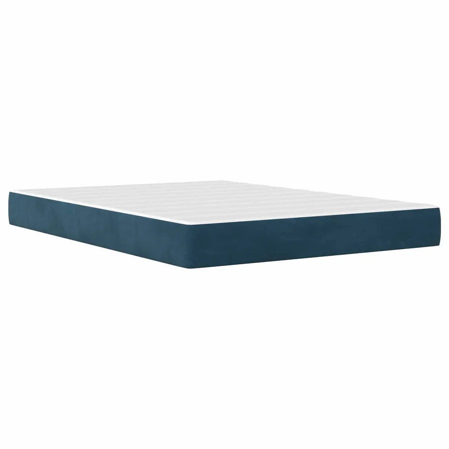 Cadre de lit avec matelas Bleu 120 x 200 cm Velours - 5