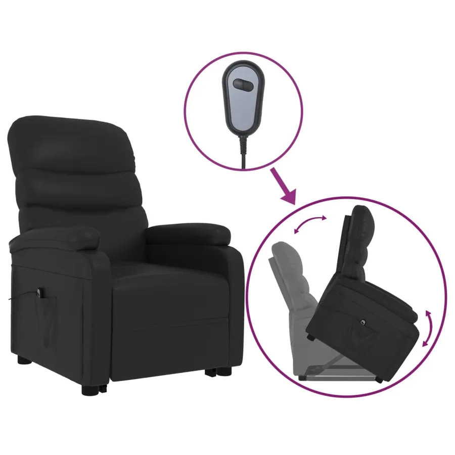 Fauteuil Noir Similicuir - 2