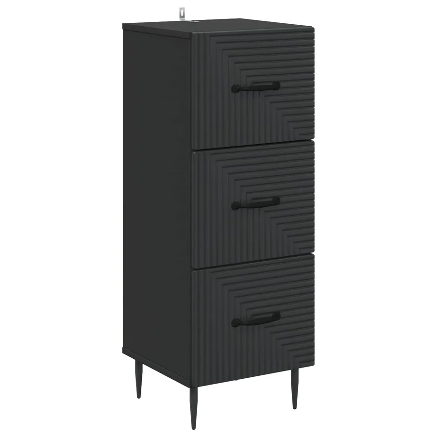 Armoire à tiroirs Noir 33 x 34,5 x 89,5 cm Bois d'ingénierie - 2