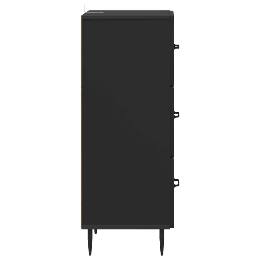 Armoire à tiroirs Noir 33 x 34,5 x 89,5 cm Bois d'ingénierie - 7