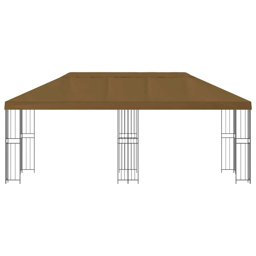 Gazebo avec murs latéraux 6 x 3 m Taupe Polyester et Acier 190 - 3