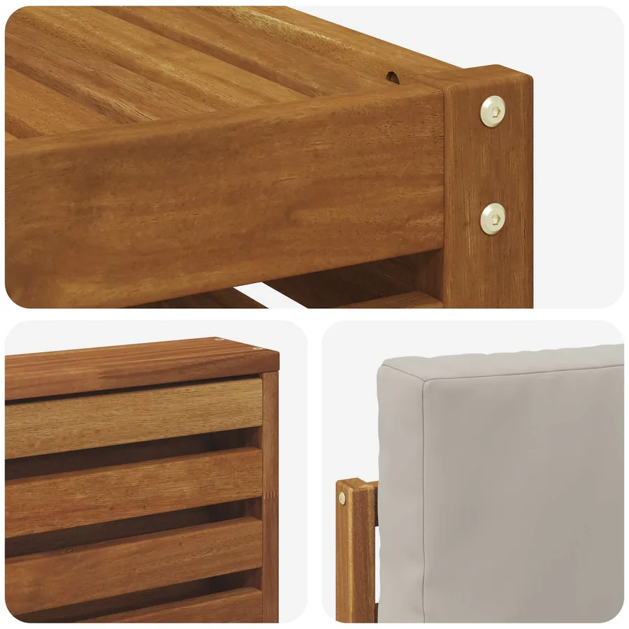 Ensemble de canapés d'extérieur 8 pcs Gris Naturel et Clair - 7
