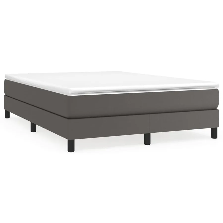 Sommier à lattes de lit avec matelas Gris 140x200 cm Similicuir - 2