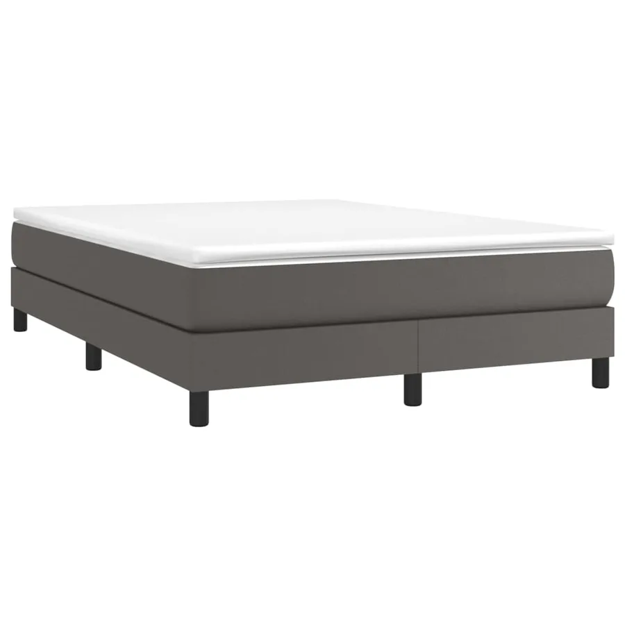 Sommier à lattes de lit avec matelas Gris 140x200 cm Similicuir - 3
