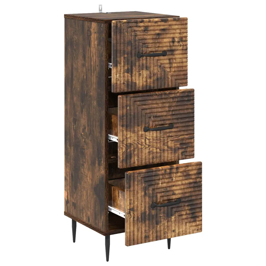 Armoire à tiroirs Chêne fumé 33 x 34,5 x 89,5 cm - 5
