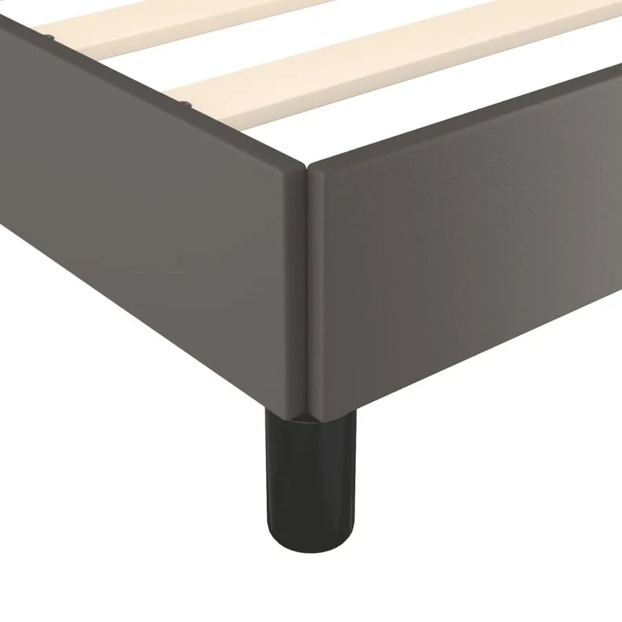 Cadre de lit sans matelas gris 140x200 cm similicuir - 7