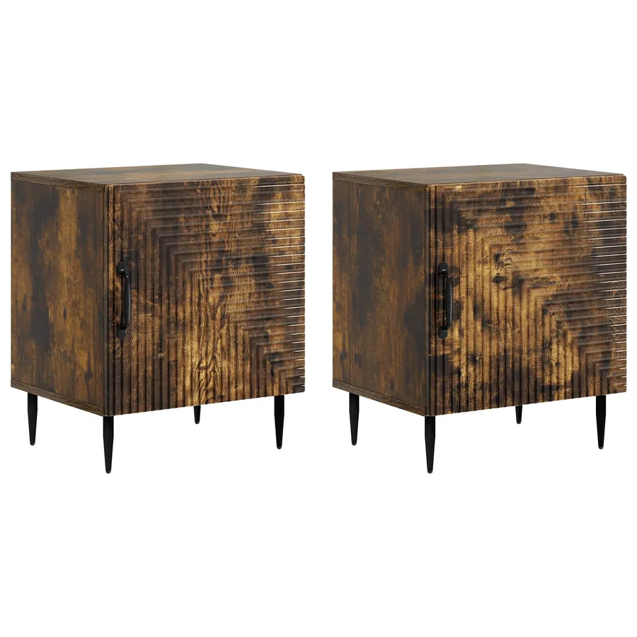 Cabinet de chevet 2 pcs Chêne fumé 43 x 34,5 x 50 cm - 2