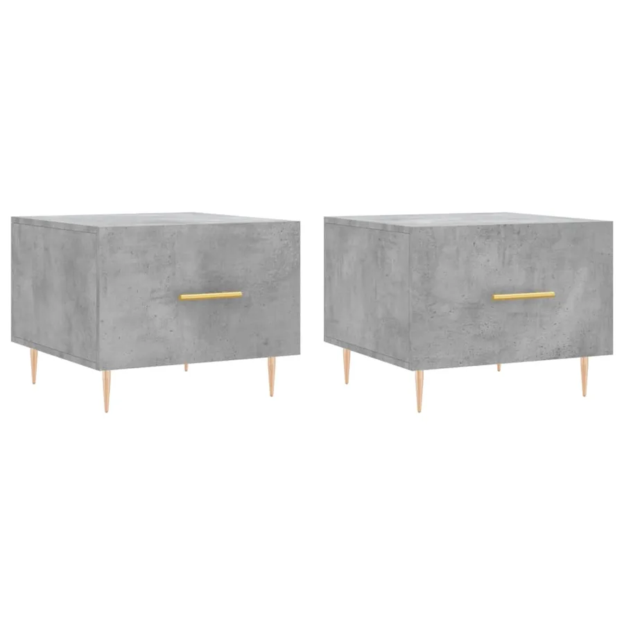 Tables basses 2 pcs gris béton 50x50x40 cm bois d'ingénierie - 2